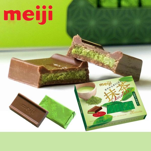 Date 26 Socola Meiji Nhật 120g  hộp 26 Thanh - socola trà xanh / socola sữa / socola đen/ socola dâu