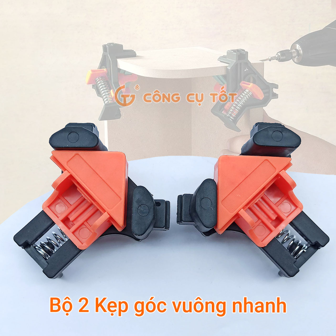 Bộ 2 cảo kẹp gỗ - vam góc vuông kẹp gỗ nhanh