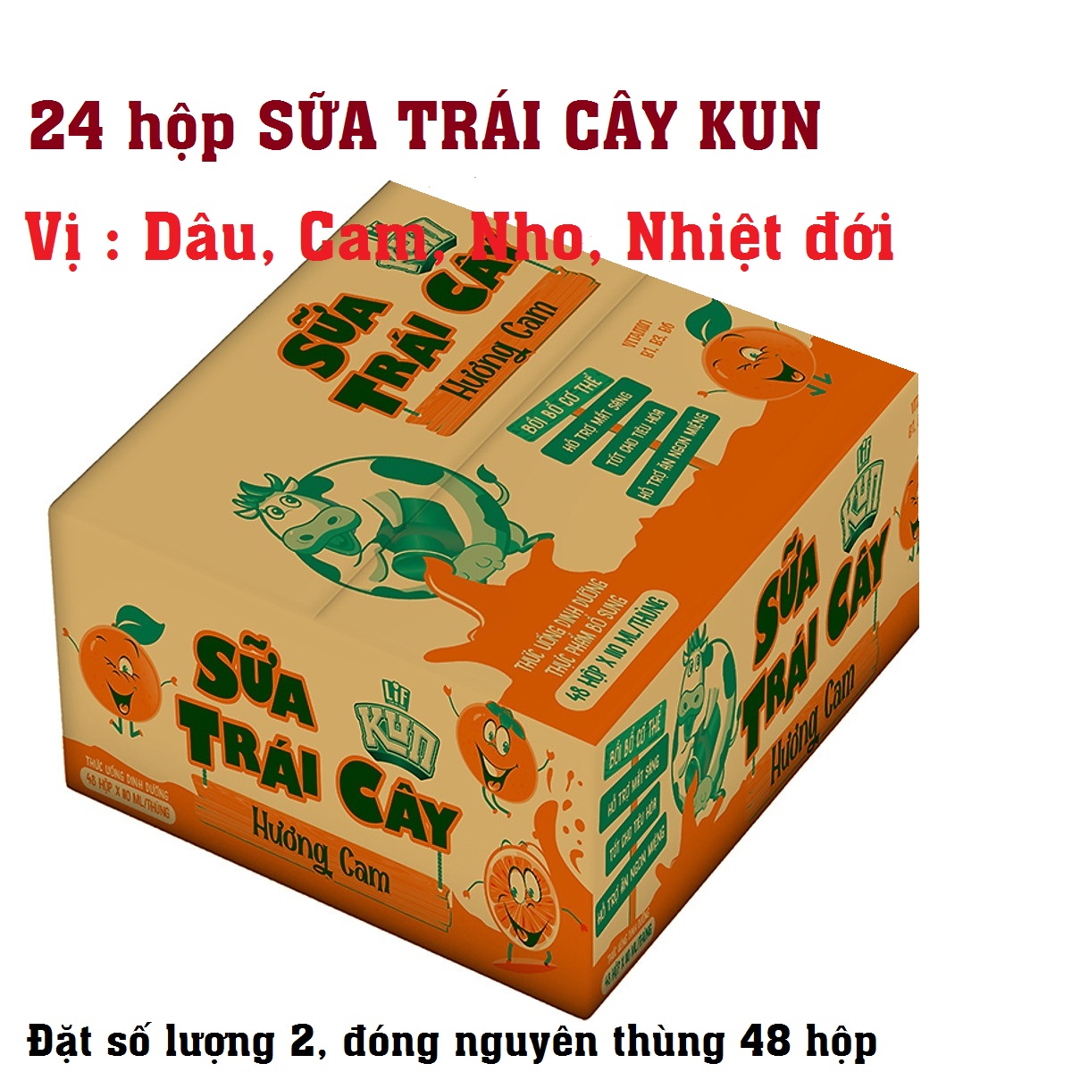 SỮA TRÁI CÂY KUN 24 hộp 110ml có nhiều vị cho bạn chọn Sữa Công nghệ Nhật bản - APMart