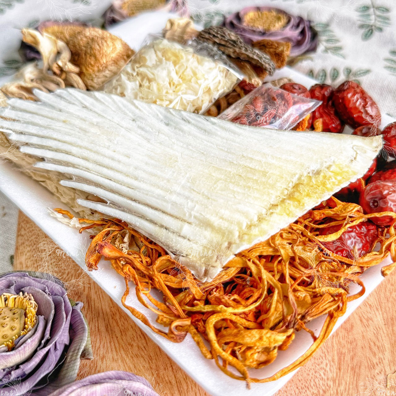 Set canh nấm dưỡng sinh 11 vị + kèm vi cá - túi 100gr