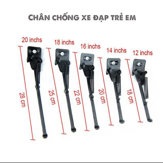 chân chống xe đạp trẻ em 12,14,16 inch
