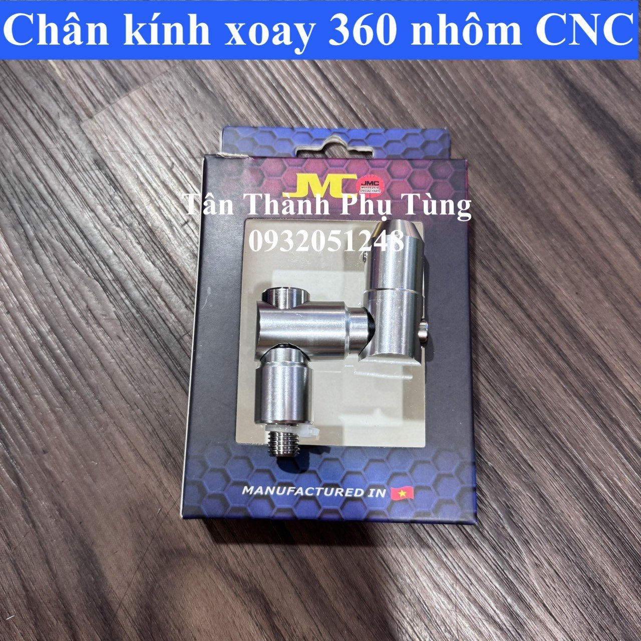 Chân kính xoay 360 độ nhôm cnc - jmc phụkiệnxemáy