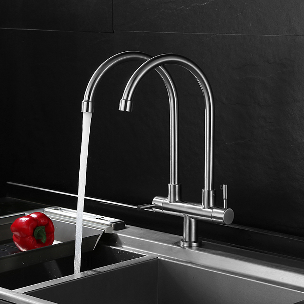 Vòi rửa chén lạnh đôi SUS 304