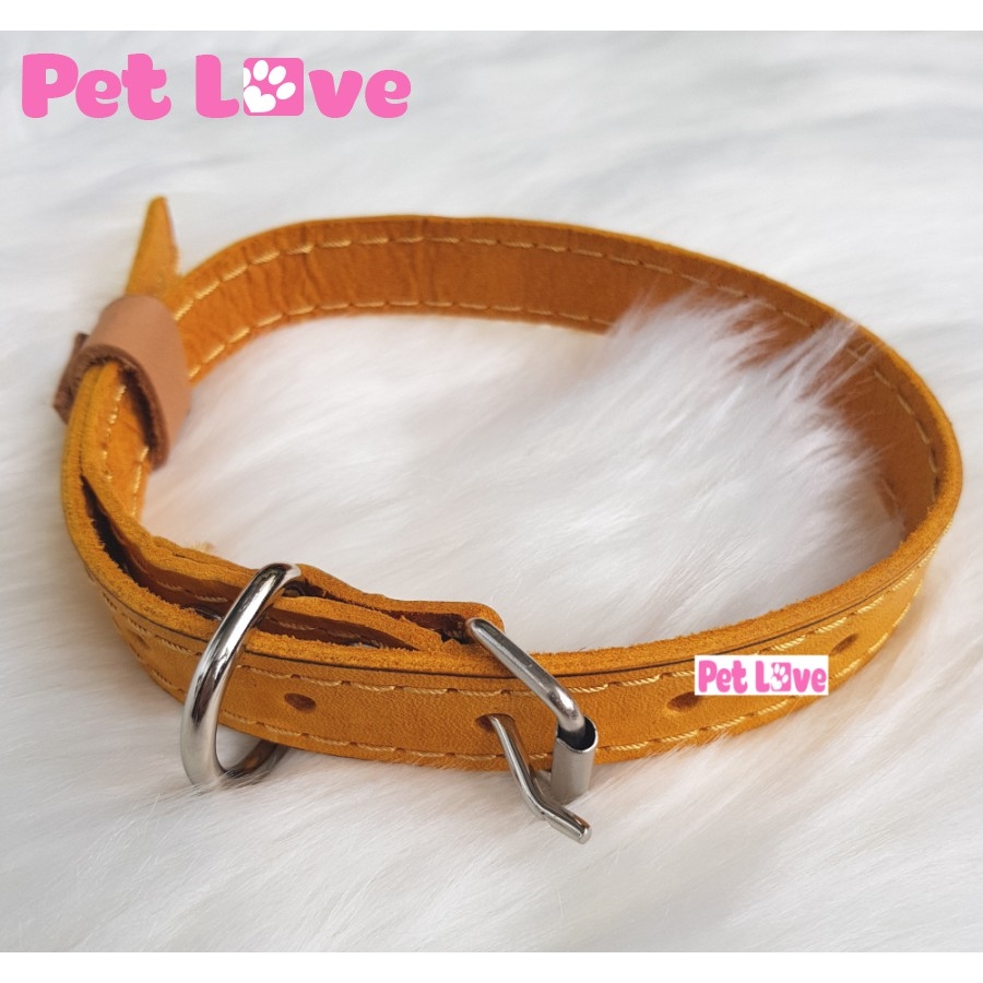 Vòng đeo cổ chó mèo (chất liệu da, 3 màu, 3 size)