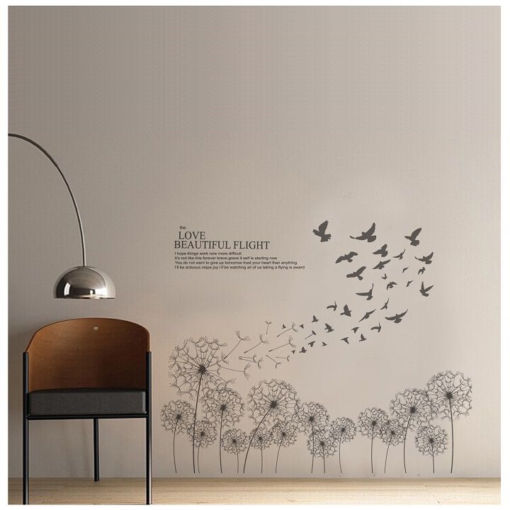 [HCM]Decal dán tường Hoa bồ công anh 2 DH071 (110 x 110cm)