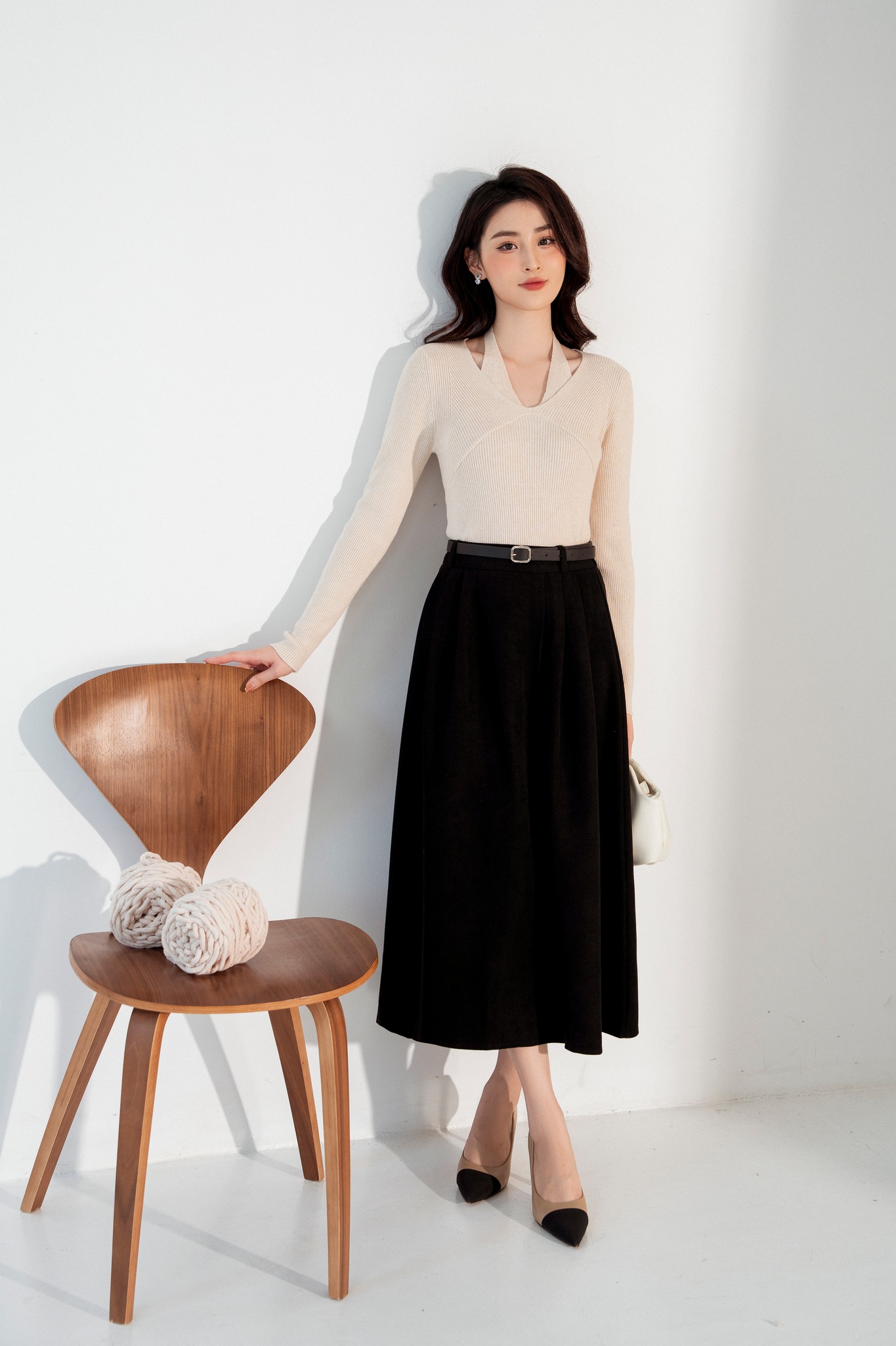 Len vạt quàng cổ cut out TIINSTORE GA22127