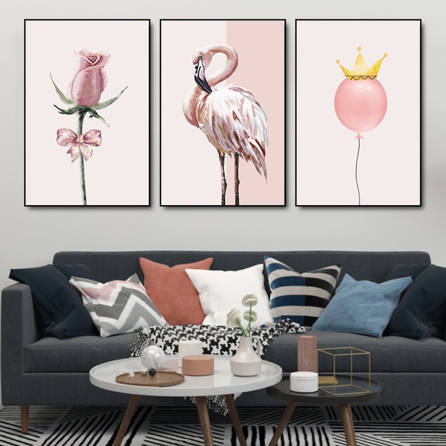 painting flower art with frame bedroom decor
