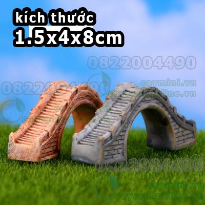 Cầu bán nguyệt - Đồ trang trí tiểu cảnh hồ cá bể cá sân vườn. Mô hình cầu đá