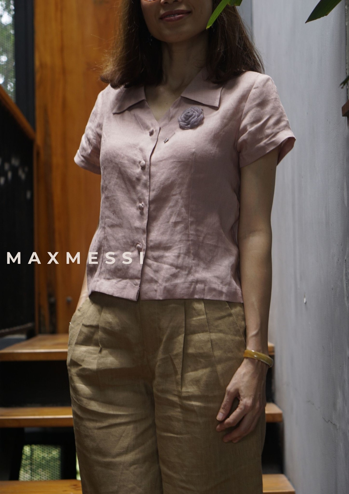 MaxMessi Áo Linen tưng cao cấp cổ bẻ ANILA