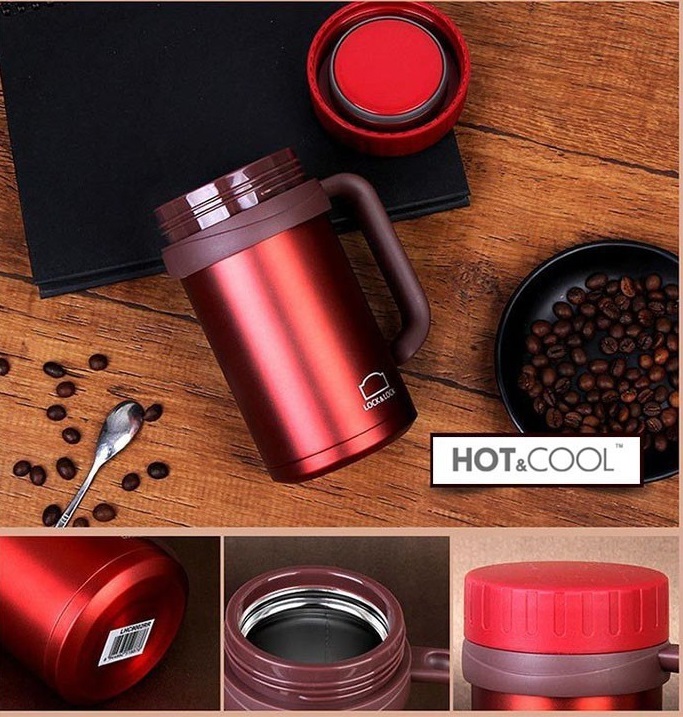 Bình giữ nhiệt Lock & Lock 500ml Basic Table Mug [ LHC9002 ] - ca nước Inox 304 có quai cao cấp