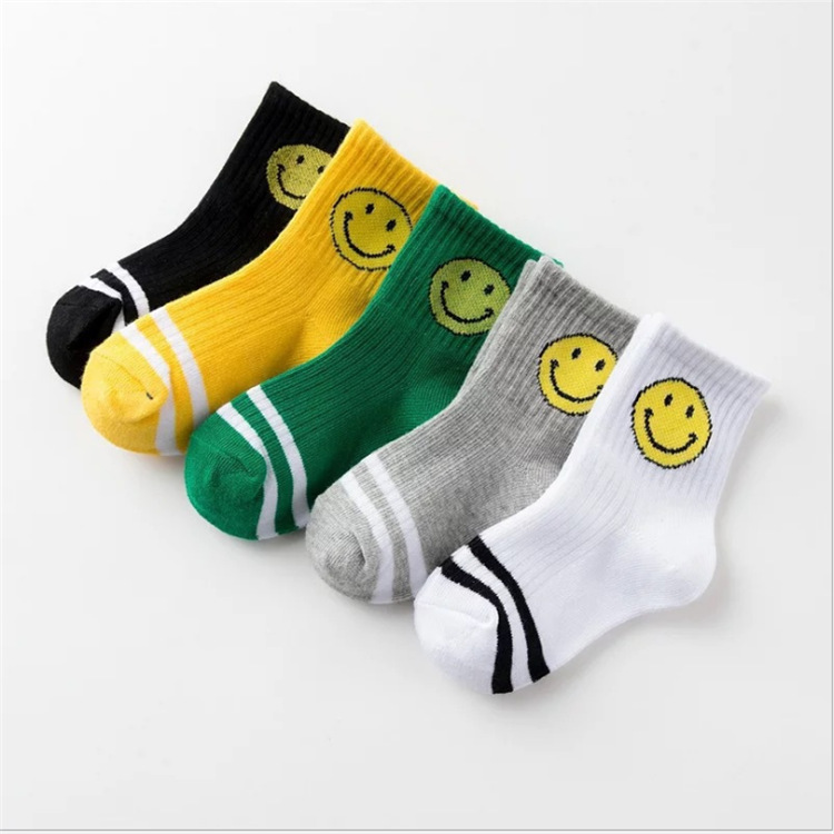 Set 5 Đôi tất vớ cổ cao cho bé xuất Nhật Số Mặt cười cổ cao cho bé 1-12 tuổi
