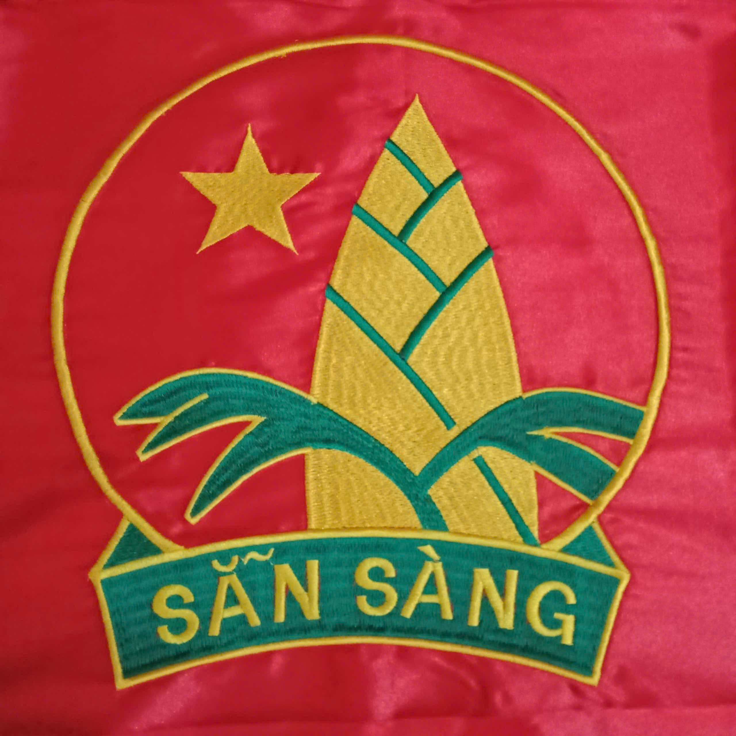 Cờ ĐỘI Thêu, cờ măng non thêu logo mới