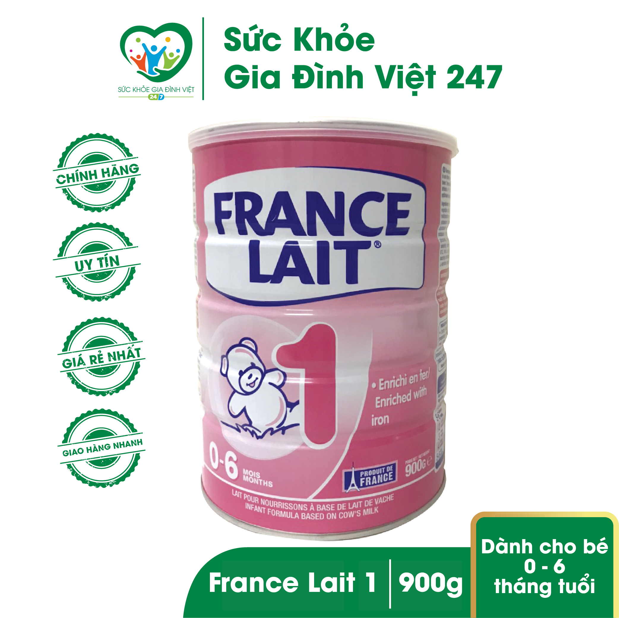 Sữa bột France lait số 1 900g ( 0-6 tháng tuổi )