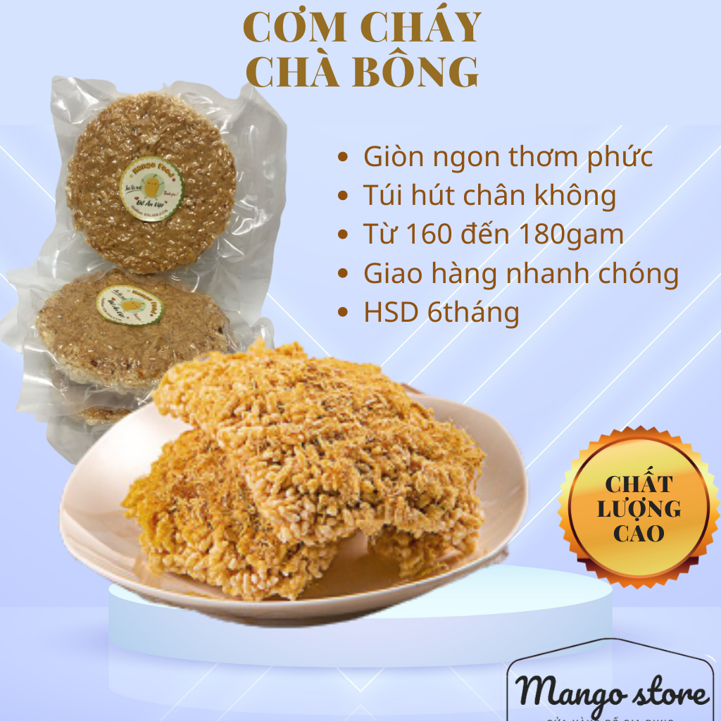 cơm cháy chà bông gói 200gr hút chân không MANGO