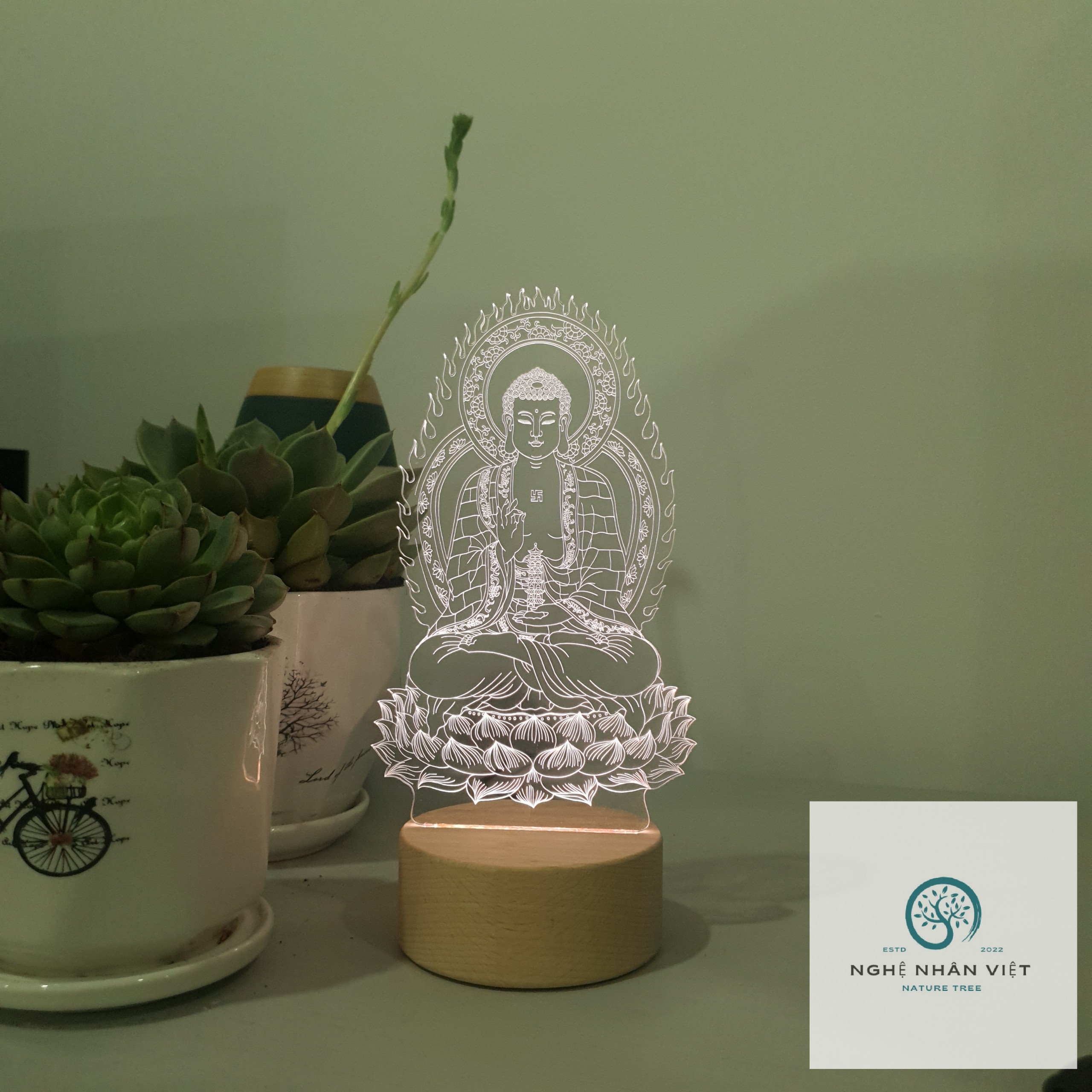 Đèn 3D Dược Sư Lưu Ly Quang Vương Phật
