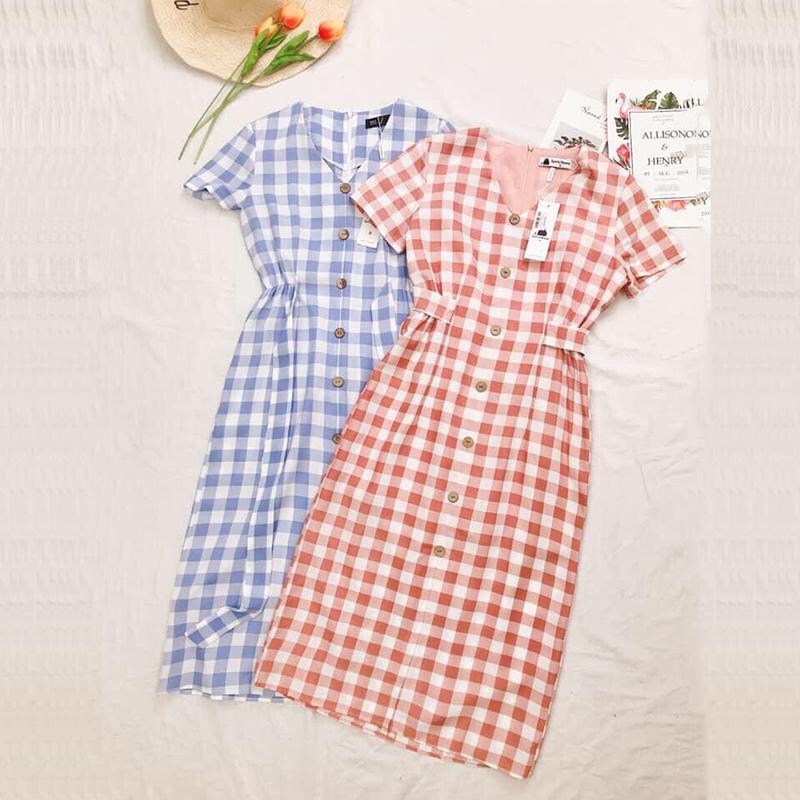 [HCM]Đầm nữ - Váy nữ thiết kế kẻ siêu đẹp có đủ size [váy thiết kế]
