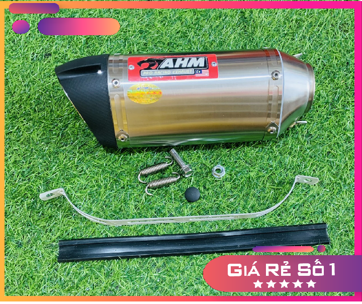 [ Gía rẻ số 1 ] Lon Pô AHM Inox Tặng kèm Lò Xò và Pát treo pô