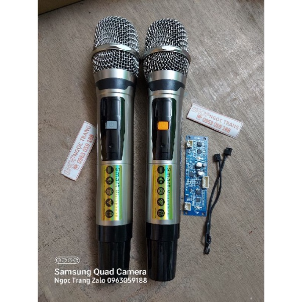 Micro không dây cho loa 2tay mic và bo mic kéo hàng cao cấp sét tần số giảm hú