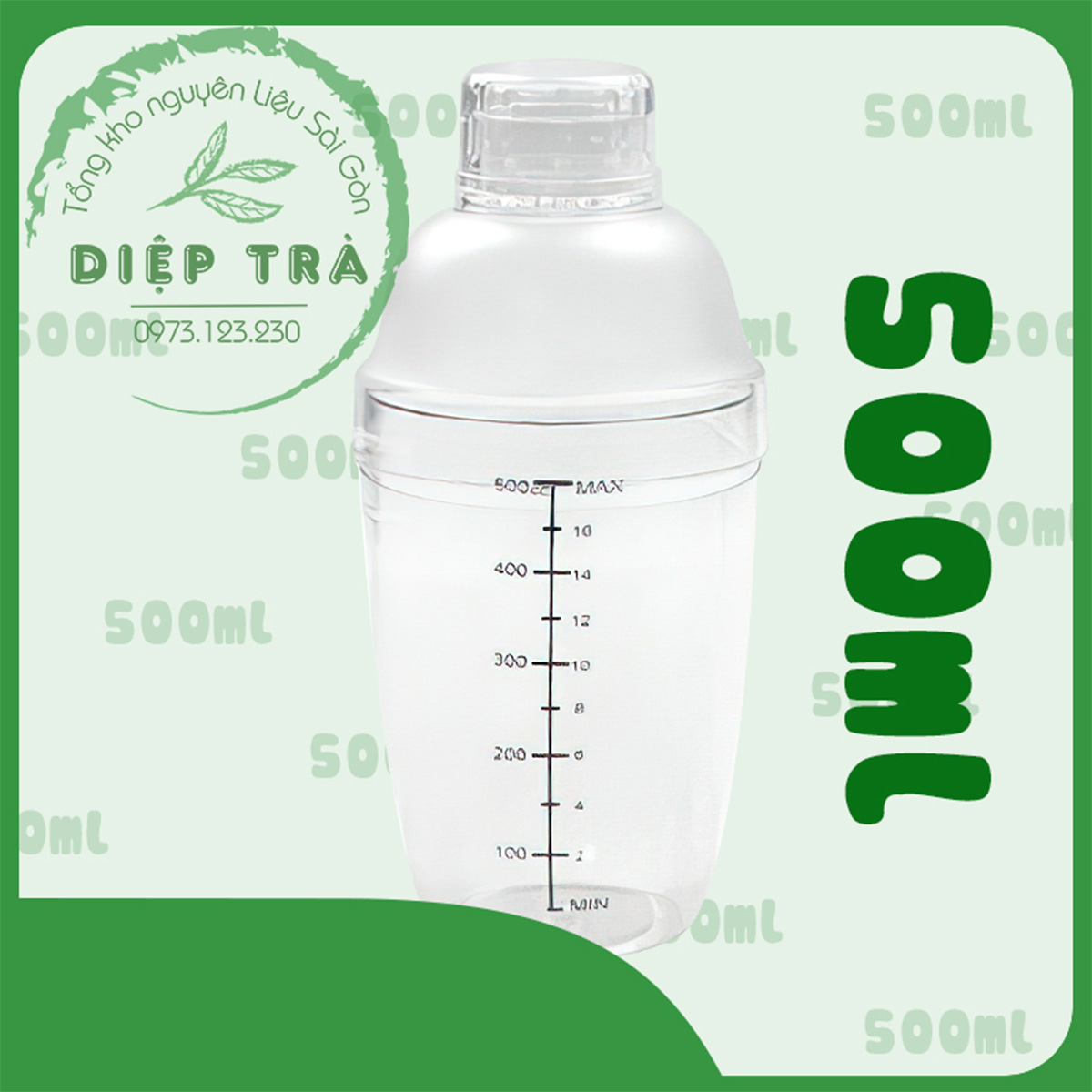 Bình lắc shaker 500ml/700ml/1000ml dày, chia vạch đen
