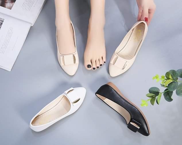 Giày búp bê da mềm đế cao su êm chân cao 2p
