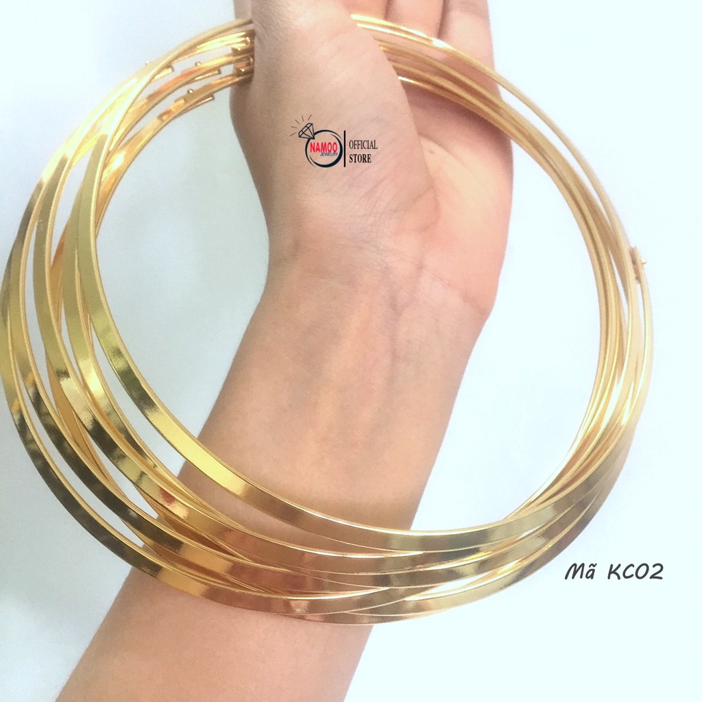 Kiềng Trơn KC02, Kiềng Cổ Nữ Mạ Vàng (1 chiếc)