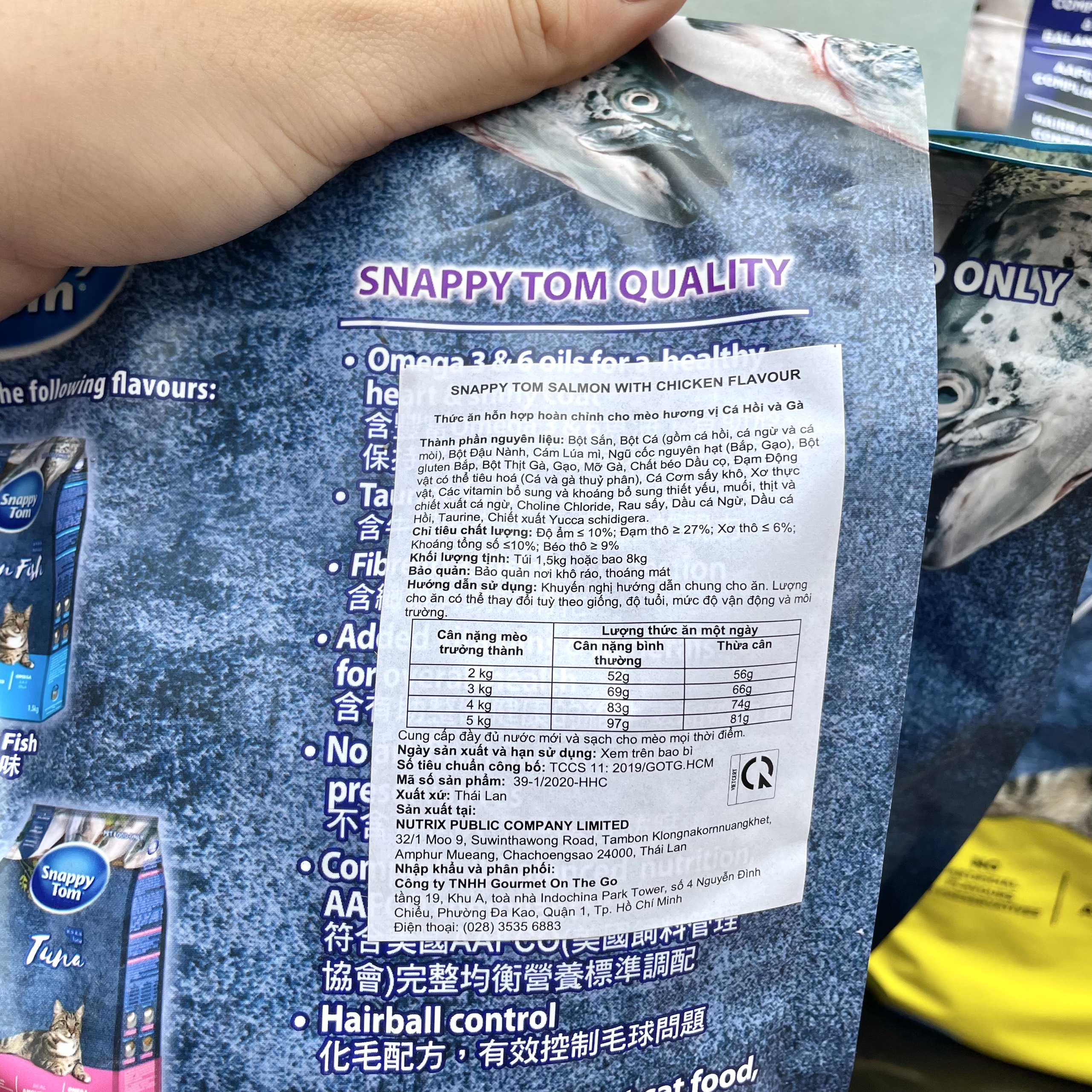 [Túi 1.5kg] Thức Ăn Hạt Cho Mèo Snappy Tom Mix Cá Sấy