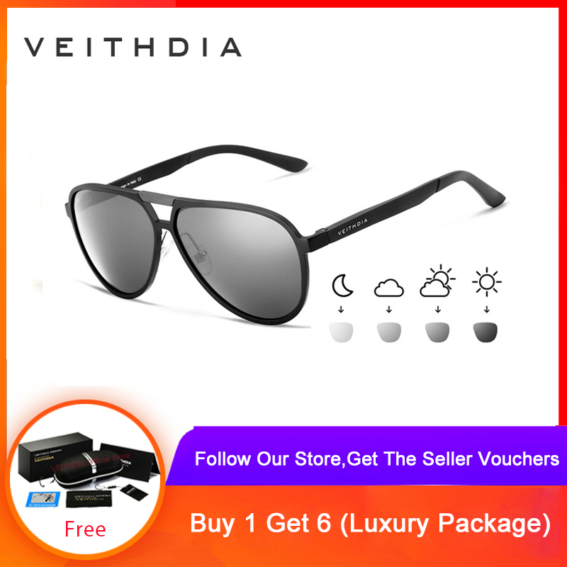 VEITHDIA Mens Aluminum Magnesium Sunglasses Polarized Eyewear Accessories  Glasses For Men/Women V6850