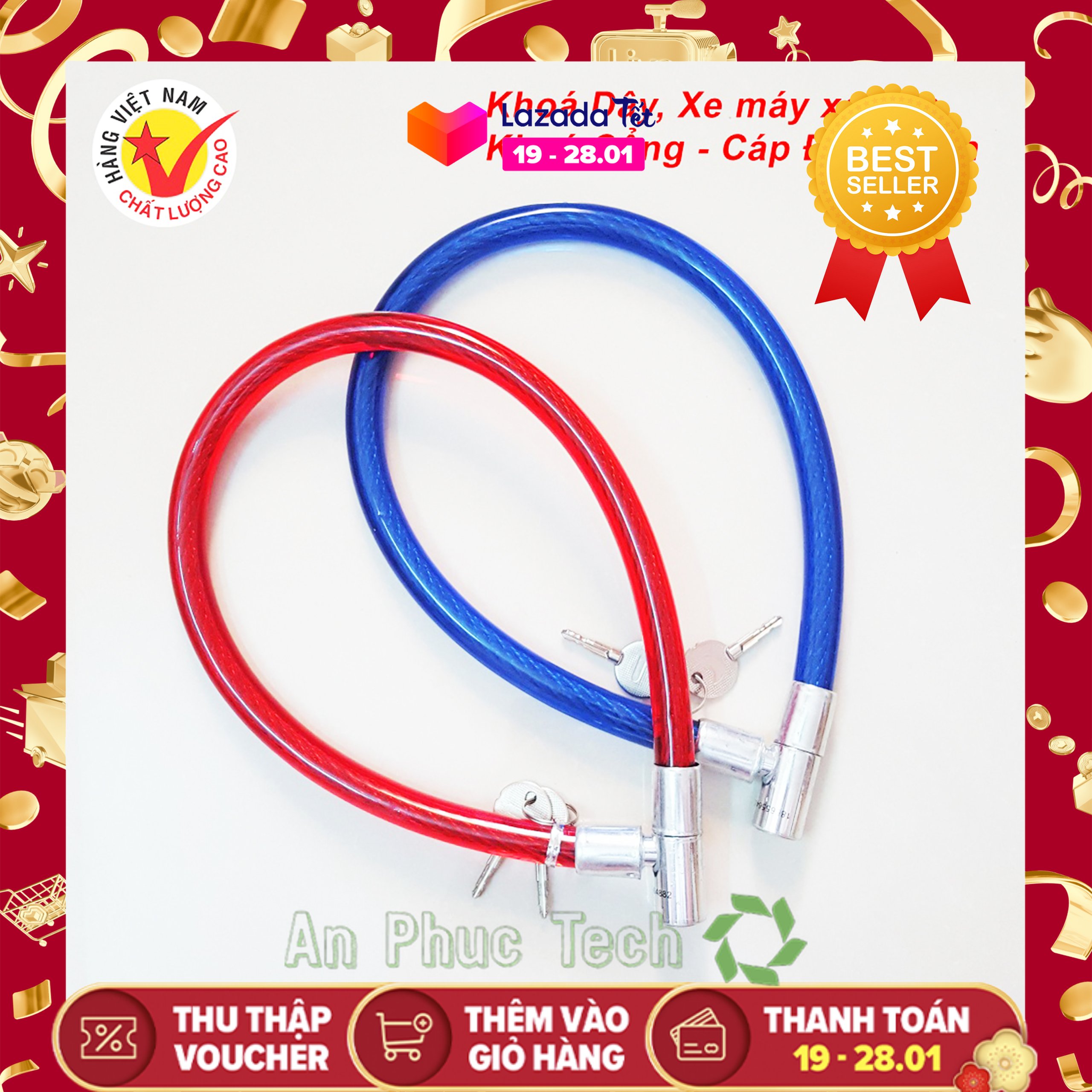 Ổ Khoá Xe Đạp - Khoá Dây Chống Trộm