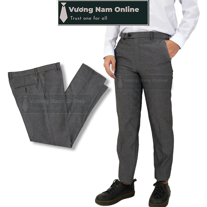 Quần âu nam đen ống đứng trung niên công sở đẹp vải không phai