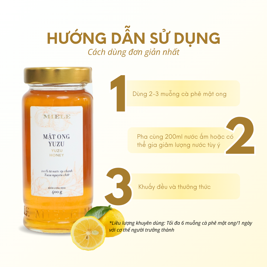 Mật Ong Chanh Yuzu Miele 400g
