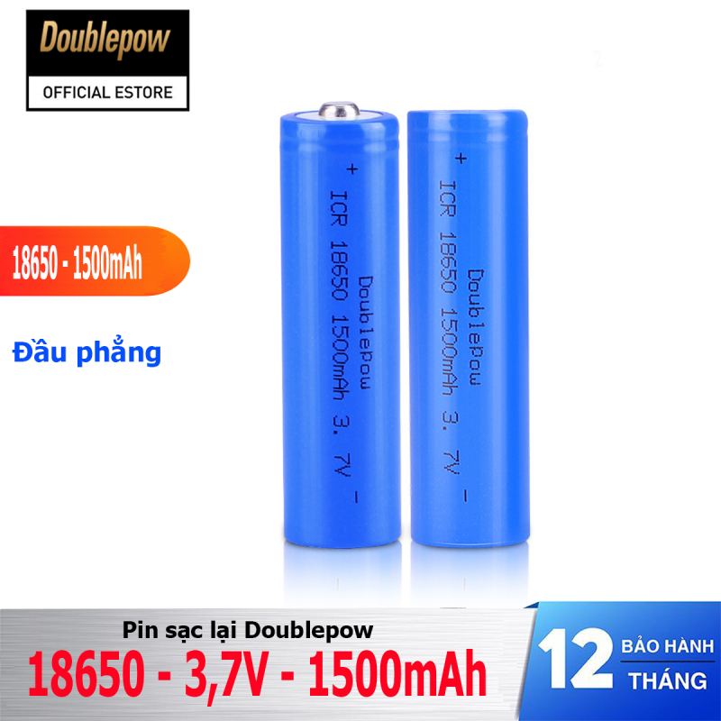 Pin 18650 sạc lại dung lượng 3,7V - 1500mAh đầu bằng Doublepow (01 viên)