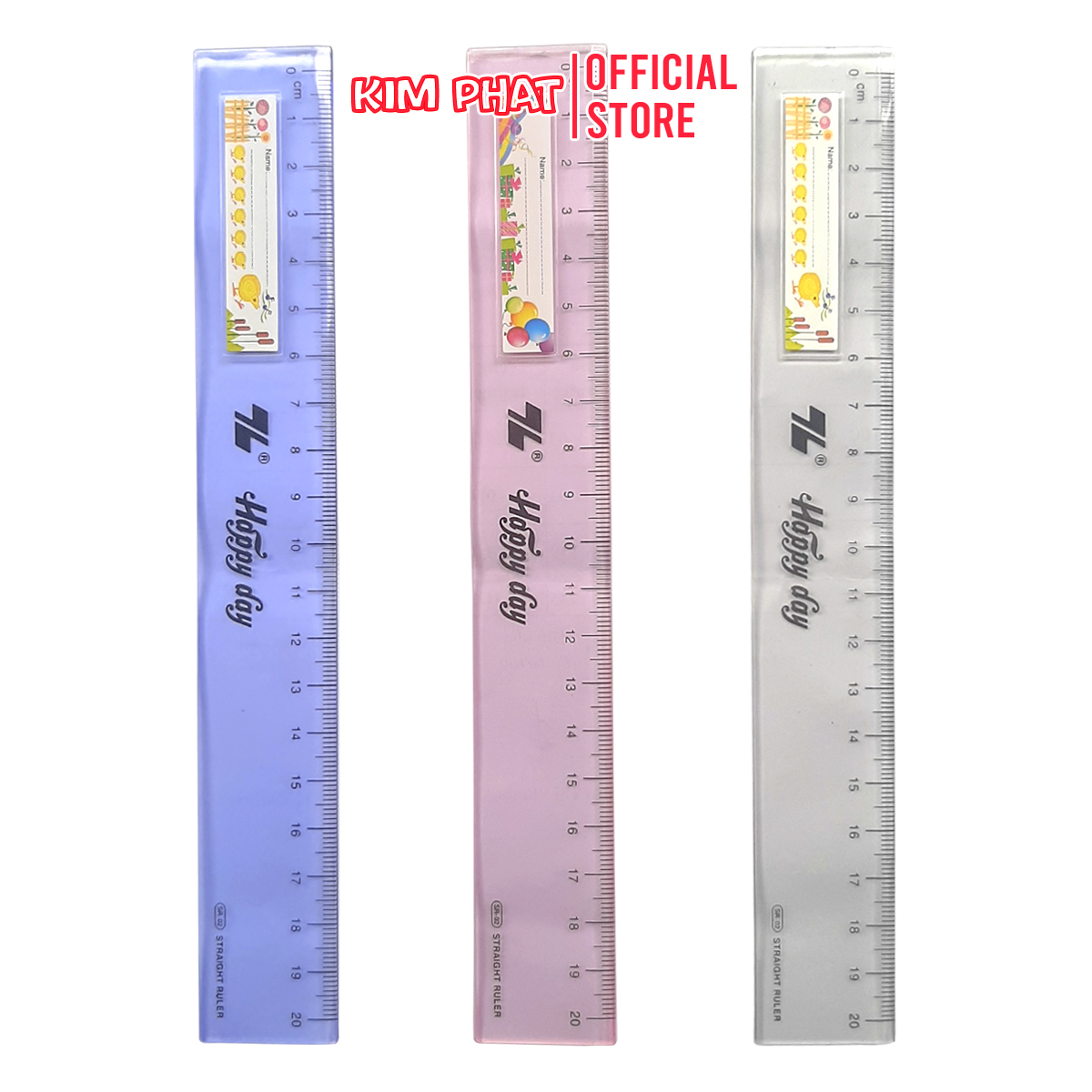2 Chiếc Thước Kẻ Thiên Long 20cm SR02 Happy Day