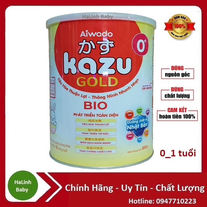 Sữa Kazu gold Bio 0+ 1+ 2+ 810g (HSD mới nhất)