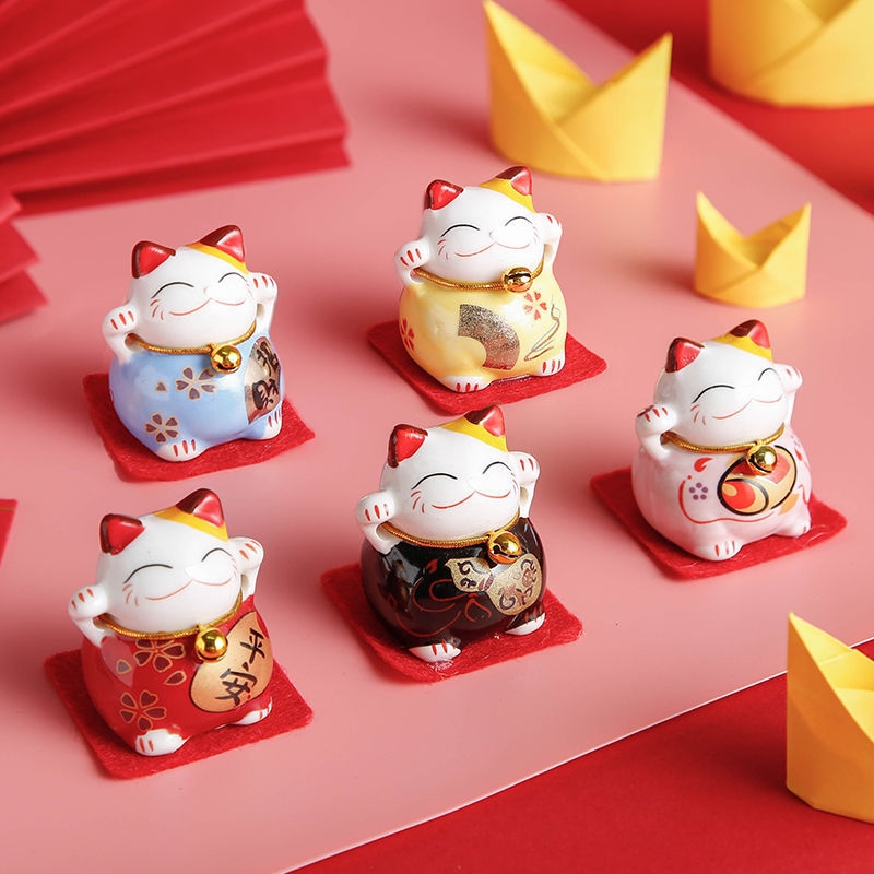 Bộ Mèo thần tài mini 5 con đem lại may mắn