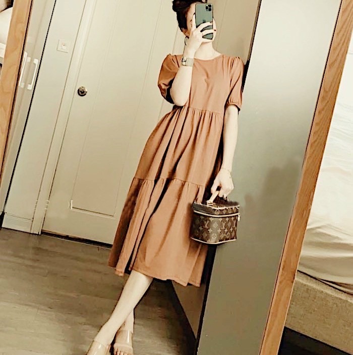 Đầm suông 3 tầng 2 màu