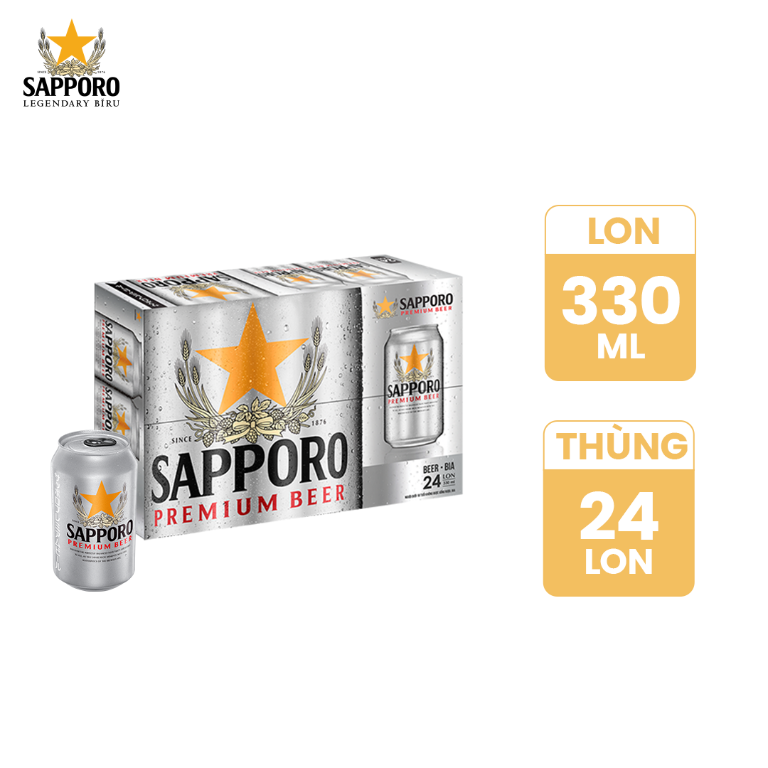 Combo 02 thùng Sapporo Premium 24 lon - 330ml