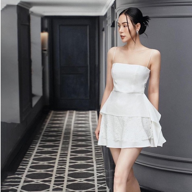 Đầm Midi Trắng 2S Dáng Xòe