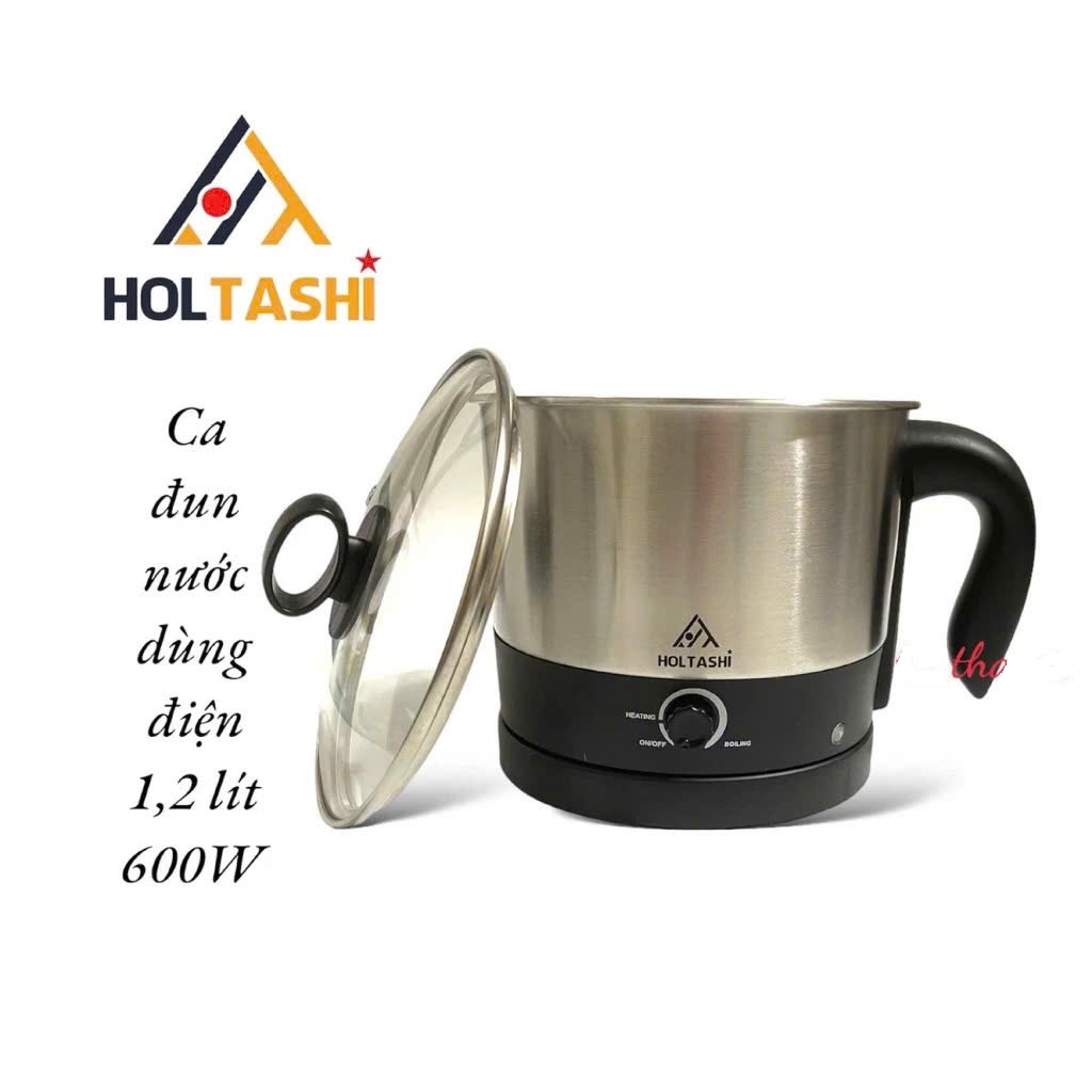 [HÀNG MỚI]  NỒI LẨU MINI ĐA NĂNG INOX HOLTASHI EKJ-326 ĐẾ RỜI 1,2L (Nấu mì siêu tốc)