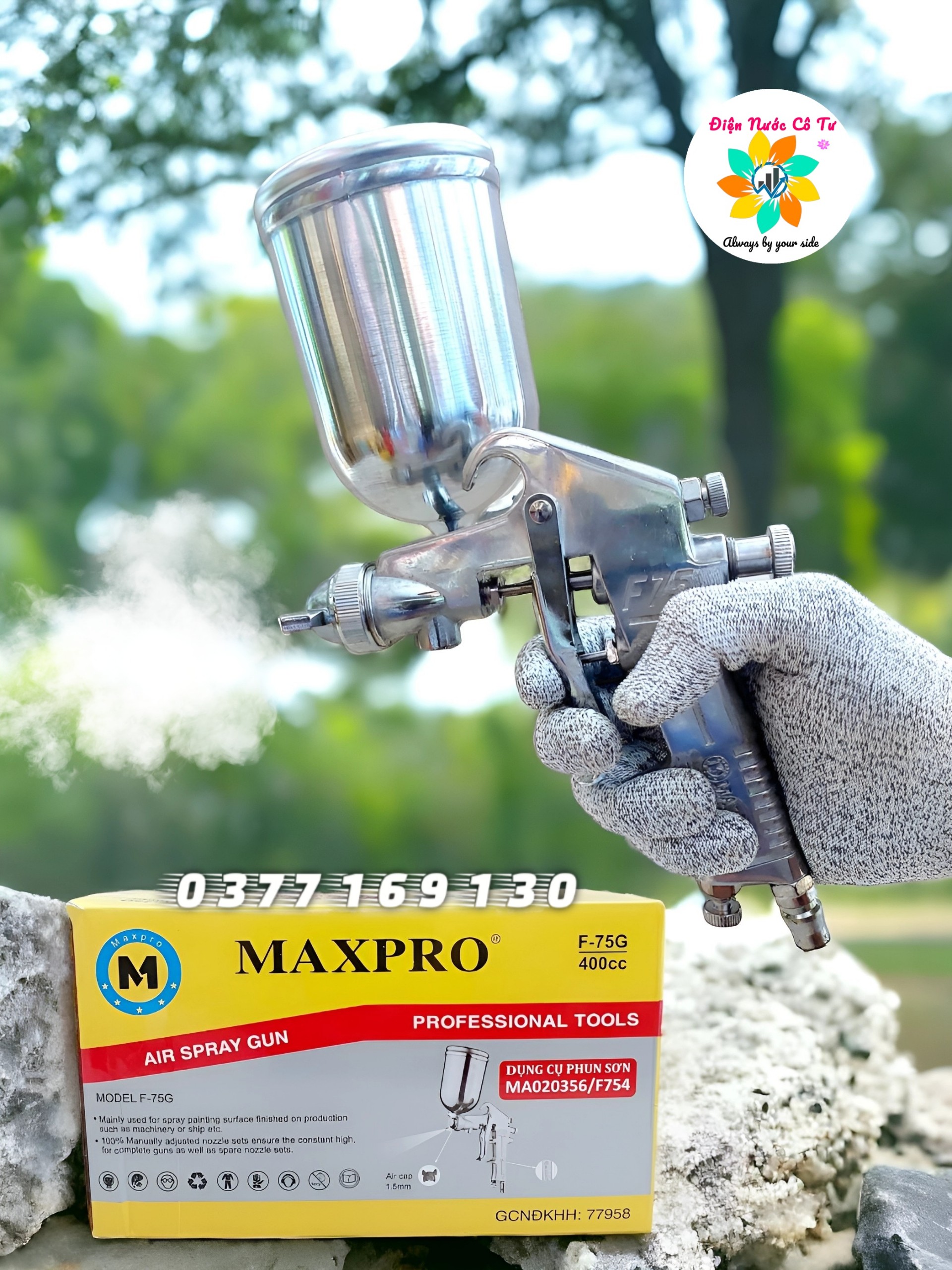 Súng phun sơn maxpro f-75g vít tu lê phun sơn