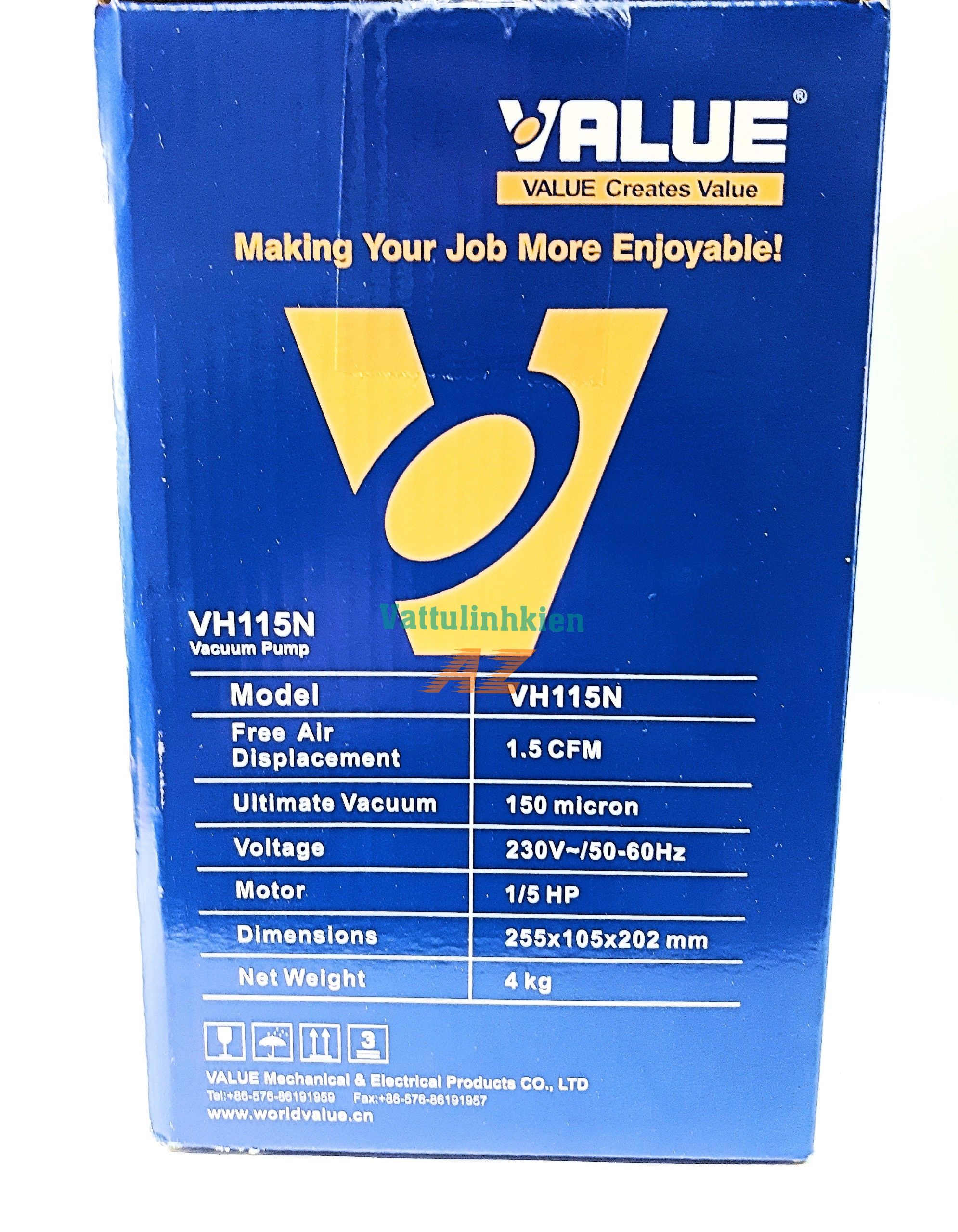 Máy hút chân không VALUE  Model VH115N công suất 1.5 CFM