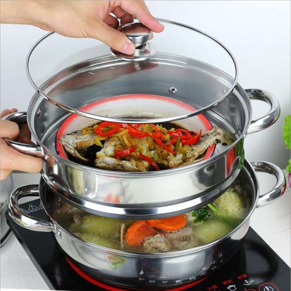 [HCM]Nồi hấp inox 2 tầng size 28 cm