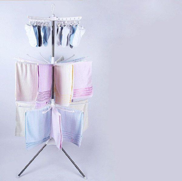 Cây phơi quần áo gấp gọn 3 tầng siêu chắc chắn, Giàn phơi đồ gia đình 3 tầng, Gian phoi do gia dinh, Cay phoi quan ao gap gon 3 tang sieu chac chan