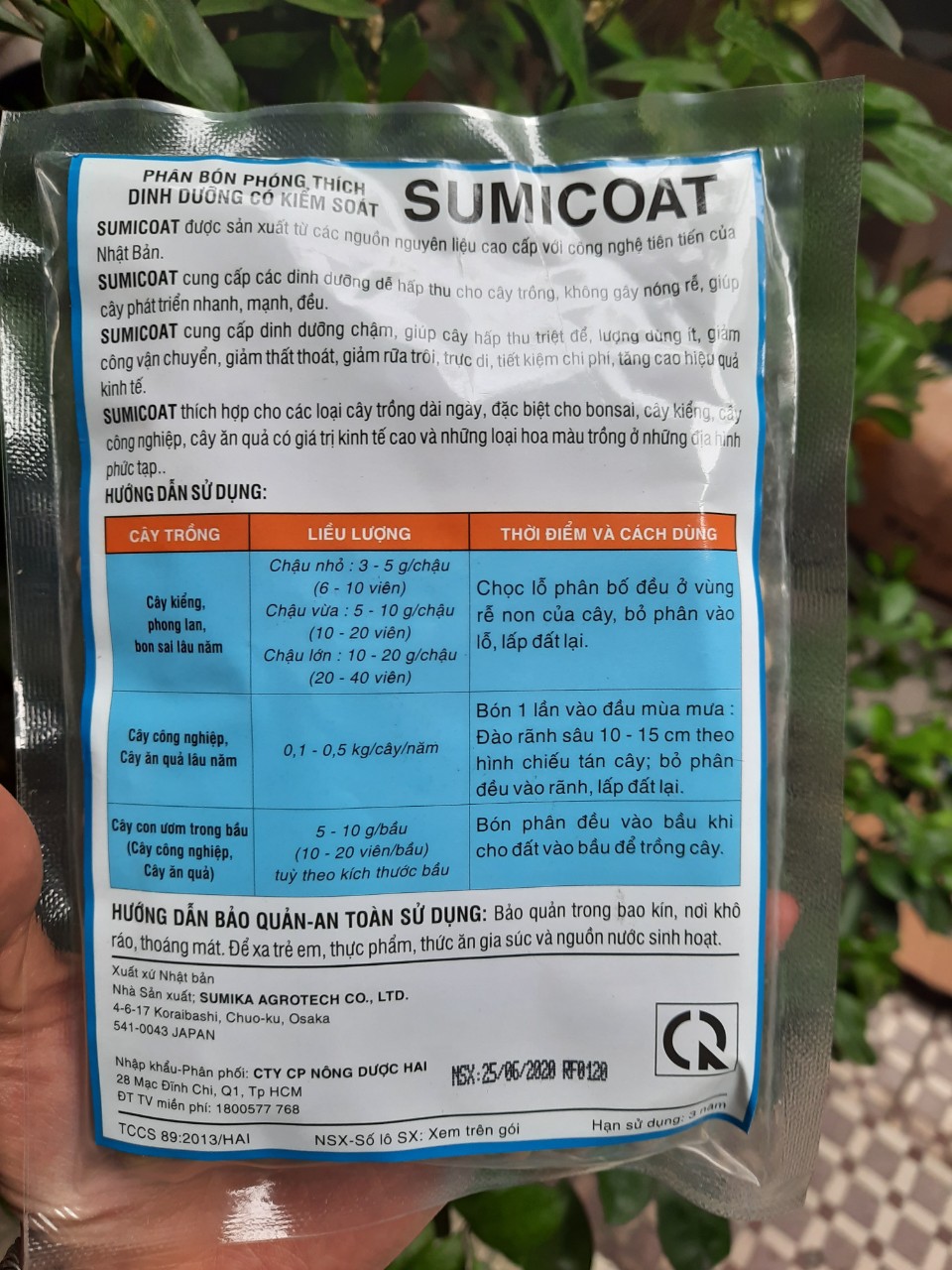 Phân tan chậm Nhật Bản Sumicoat 16-19-16 gói 100g