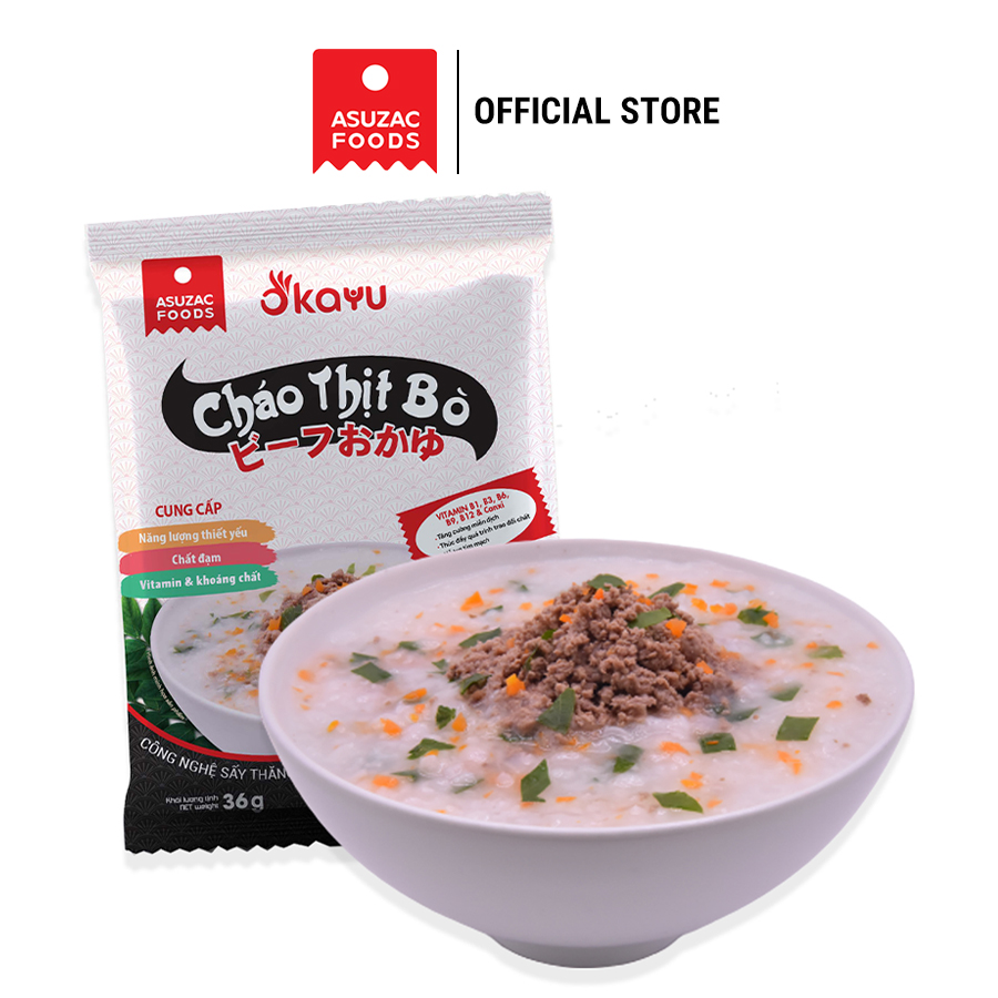 Cháo thịt bò Asuzac Combo 10 gói (36g x 10 gói)