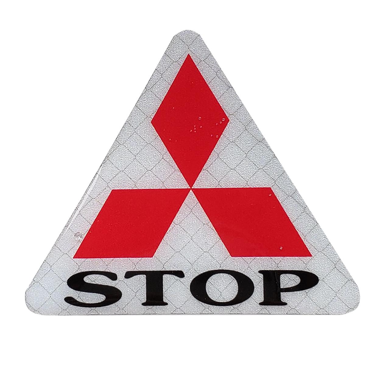 [HCM]1 miếng Sticker Phản quang STOP tam giác (màu Trắng)