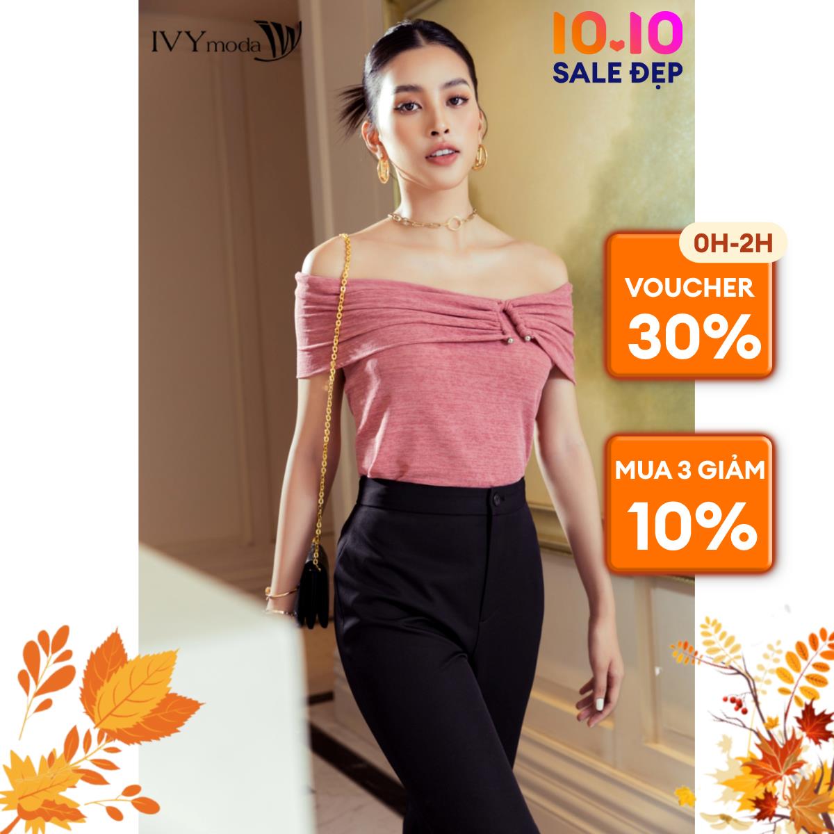 Áo thun trễ vai dáng ôm IVY moda MS 57B9277