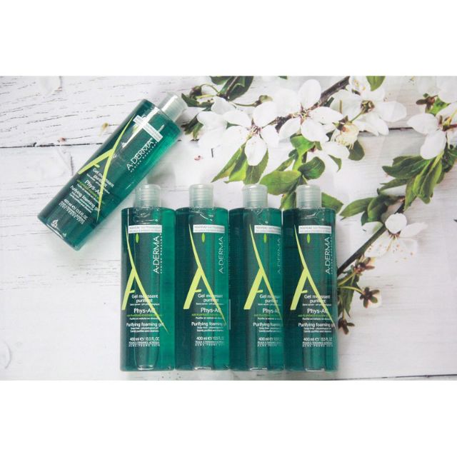 Sữa rửa mặt A-Derma Gel Moussant Purifiant Phys-Ac, làm sạch da nhẹ nhàng, giảm đau, sung tấy, cung cấp độ ẩm cần thiết, ngăn ngừa khô da