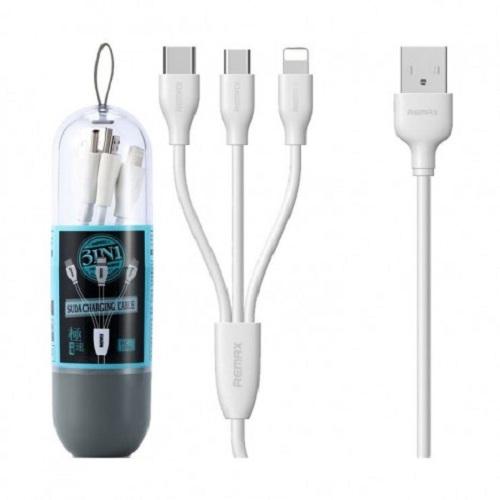 Cáp sạc nhanh Remax SUDA 3 in 1 RC-109TH cổng MicroUSB, Lightning, Type C