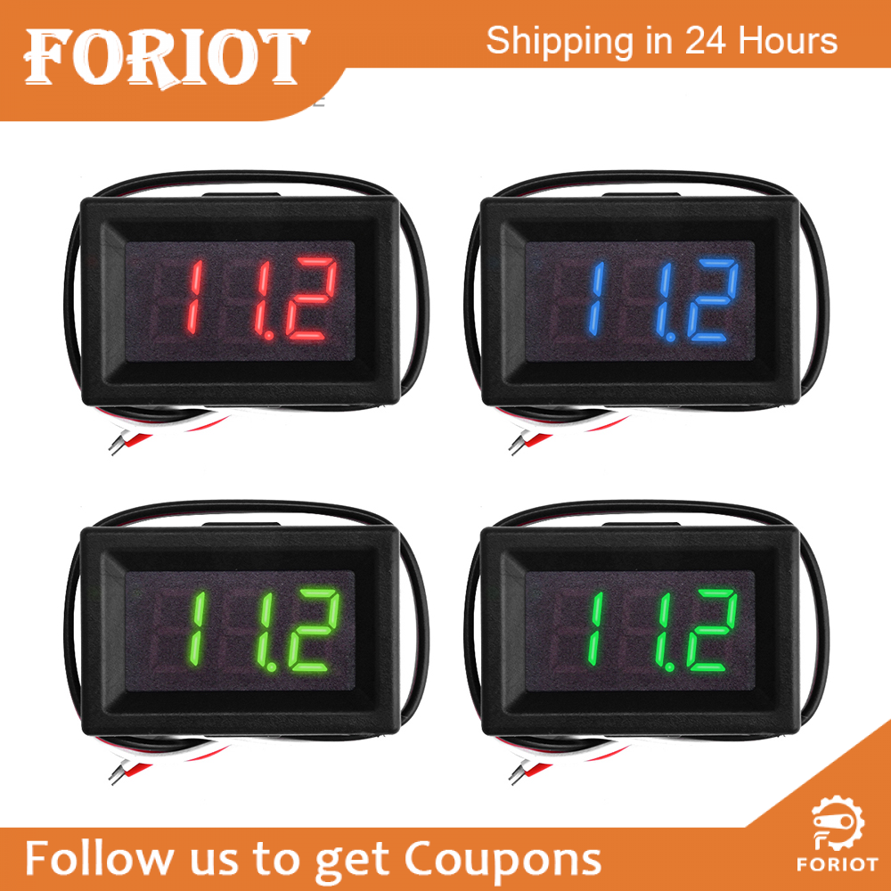 Foriot Vôn Kế Kỹ Thuật Số 0.36 Inch DC 3-30V Thiết Bị Kiểm Tra Điện Áp Đồng Hồ Đo Điện Áp 3 Dây Màn Hình LED Cho Xe Hơi Gắn Bảng Điều Khiển Động Cơ
