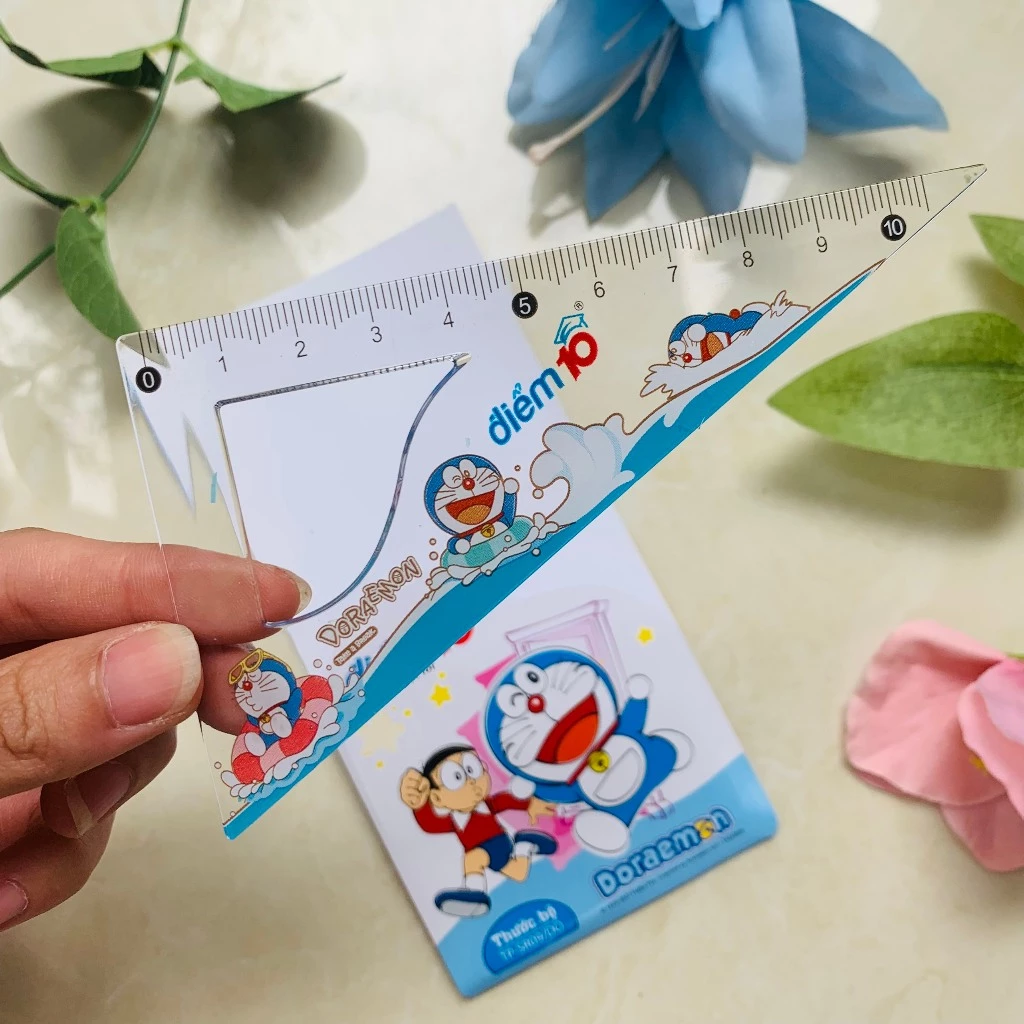 Thước Bộ Điểm 10, Bộ Thước 4 Món Hình Doraemon TP-SR09/DO Thiên Long